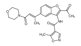 5-Methyl-isoxazole-4-carboxylic acid [2-acetyl-5-((E)-1-methyl-3-morpholin-4-yl-3-oxo-propenyl)-benzofuran-3-yl]-amide CAS:688756-99-2 manufacturer & supplier