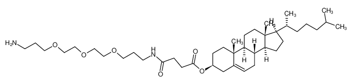 N-(3-{2-[2-(3-Amino-propoxy)-ethoxy]-ethoxy}-propyl)-succinamic acid (3S,8S,9S,10R,13R,14S,17R)-17-((R)-1,5-dimethyl-hexyl)-10,13-dimethyl-2,3,4,7,8,9,10,11,12,13,14,15,16,17-tetradecahydro-1H-cyclopenta[a]phenanthren-3-yl ester CAS:688758-6