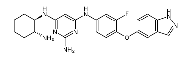 rel-N4-(4-((1H-indazol-5-yl)oxy)-3-fluorophenyl)-N6-((1R,2R)-2-aminocyclohexyl)pyrimidine-2,4,6-triamine CAS:688779-69-3 manufacturer & supplier