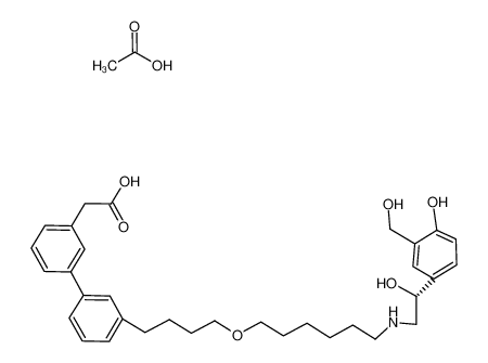 [3'-(4-{[6-({(2R)-2-hydroxy-2-[4-hydroxy-3-(hydroxymethyl)phenyl]ethyl}amino)hexyl]oxy}butyl)-1,1'-biphenyl-3-yl]acetic acid acetate CAS:688798-32-5 manufacturer & supplier