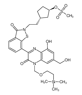 (1R,3S)-3-(2-(7-(8-hydroxy-6-(hydroxymethyl)-3-oxo-4-((2-(trimethylsilyl)ethoxy)methyl)-3,4-dihydroquinoxalin-2-yl)-3-oxobenzo[d]isothiazol-2(3H)-yl)ethyl)cyclopentyl methanesulfonate CAS:688808-41-5 manufacturer & supplier