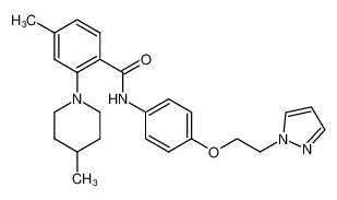 4-methyl-2-(4-methyl-1-piperidinyl)-N-{4-[2-(1H-pyrazol-1-yl)ethoxy]phenyl}benzamide CAS:689154-01-6 manufacturer & supplier