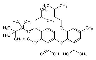 3-((S)-1-((tert-butyldimethylsilyl)oxy)-3-methylbutyl)-6-(2-(1-hydroxyethyl)-6-(isopentyloxy)-4-methylphenoxy)-2-methoxybenzoic acid CAS:689224-90-6 manufacturer & supplier