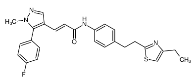 (E)-N-(4-(2-(4-ethylthiazol-2-yl)ethyl)phenyl)-3-(5-(4-fluorophenyl)-1-methyl-1H-pyrazol-4-yl)acrylamide CAS:689249-29-4 manufacturer & supplier