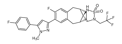 rel-(3R,6'S,9'R)-2'-fluoro-3'-(5-(4-fluorophenyl)-1-methyl-1H-pyrazol-3-yl)-5-(2,2,2-trifluoroethyl)-5',6',7',8',9',10'-hexahydrospiro[[1,2,5]thiadiazolidine-3,11'-[6,9]methanobenzo[8]annulene] 1,1-dioxide CAS:689255-60-5 manufacturer & supp