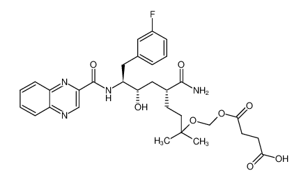 succinic acid mono-{4(R)-carbamoyl-8-(3-fluoro-phenyl)-6(S)-hydroxy-1,1-dimethyl-7(S)-[(quinoxaline-2-carbonyl)-amino]-octyloxymethyl}ester CAS:689256-19-7 manufacturer & supplier