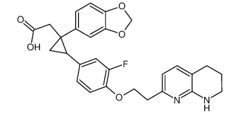 (1-(1,3-benzodioxol-5-yl)-2-{3-fluoro-4-[2-(5,6,7,8-tetrahydro-1,8-naphthyridin-2-yl)ethoxy]phenyl}cyclopropyl)acetic acid CAS:689259-80-1 manufacturer & supplier