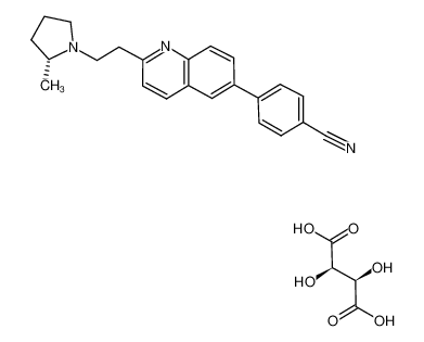 4-(2-{2-[(2R)-2-methyl-1-pyrrolidinyl]ethyl}-6-quinolinyl)benzonitrile tartrate CAS:689291-43-8 manufacturer & supplier