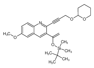 3-[1-(tert-Butyl-dimethyl-silanyloxy)-vinyl]-6-methoxy-2-[3-(tetrahydro-pyran-2-yloxy)-prop-1-ynyl]-quinoline_689293-49-0