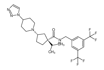 rel-(1R,3S)-3-(4-(1H-1,2,3-triazol-1-yl)piperidin-1-yl)-N-(3,5-bis(trifluoromethyl)benzyl)-1-isopropylcyclopentane-1-carboxamide CAS:690262-09-0 manufacturer & supplier