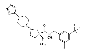 rel-(1R,3S)-3-(4-(1H-tetrazol-1-yl)piperidin-1-yl)-N-(3-fluoro-5-(trifluoromethyl)benzyl)-1-isopropylcyclopentane-1-carboxamide CAS:690262-30-7 manufacturer & supplier