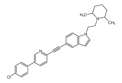 5-((5-(4-chlorophenyl)pyridin-2-yl)ethynyl)-1-(2-(2,6-dimethylpiperidin-1-yl)ethyl)-1H-indole CAS:690266-69-4 manufacturer & supplier