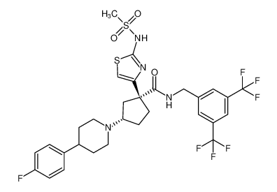 rel-(1R,3S)-N-(3,5-bis(trifluoromethyl)benzyl)-3-(4-(4-fluorophenyl)piperidin-1-yl)-1-(2-(methylsulfonamido)thiazol-4-yl)cyclopentane-1-carboxamide CAS:690653-98-6 manufacturer & supplier