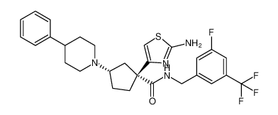 rel-(1R,3S)-1-(2-aminothiazol-4-yl)-N-(3-fluoro-5-(trifluoromethyl)benzyl)-3-(4-phenylpiperidin-1-yl)cyclopentane-1-carboxamide CAS:690654-07-0 manufacturer & supplier