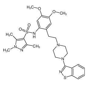 1,3,5-trimethyl-1H-pyrazole-4-sulfonic acid {2-[2-(4-1,2-benzisothiazol-3-yl-piperazin-1-yl)-ethyl]-4,5-dimethoxy-phenyl}-amide CAS:690972-44-2 manufacturer & supplier