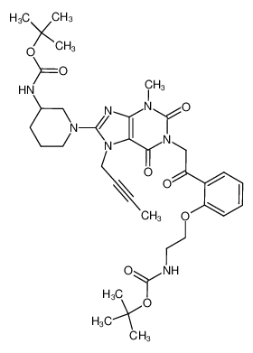 1-(2-{2-[2-(tert-butyloxycarbonylamino)-ethoxy]-phenyl}-2-oxo-ethyl)-3-methyl-7-(2-butyn-1-yl)-8-[3-(tert-butyloxycarbonylamino)-piperidin-1-yl]-3,7-dihydro-1H-purine-2,6-dione CAS:690996-63-5 manufacturer & supplier