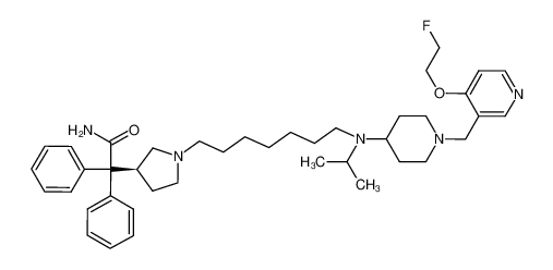 4-{N-[7-(3-(S)-1-carbamoyl-1,1-diphenylmethylpyrrolidin-1-yl)hept-1-yl]-N-(isopropyl)amino}-1-(4-(2-fluoroethoxy)pyrid-3-ylmethyl)piperidine CAS:690999-36-1 manufacturer & supplier