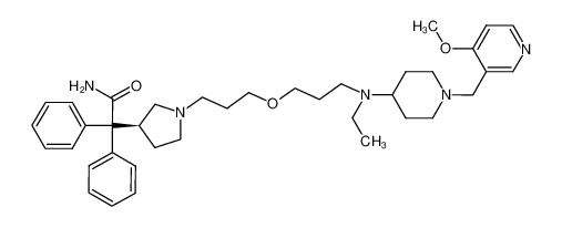 4-{N-[7-(3-(S)-1-carbamoyl-1,1-diphenylmethylpyrrolidin-1-yl)-4-oxahept-1-yl]-N-(ethyl)amino}-1-(3-methoxypyrid-2-ylmethyl)piperidine CAS:690999-38-3 manufacturer & supplier