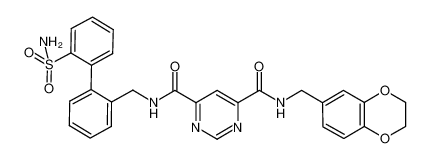 pyrimidine-4,6-dicarboxylic acid 4-[(2,3-dihydro-benzo[1,4]dioxin-6-ylmethyl)-amide] 6-[(2'-sulfamoyl-biphenyl-2-ylmethyl)-amide] CAS:691001-89-5 manufacturer & supplier