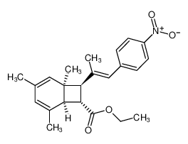 rel-ethyl (1R,6S,7R,8R)-1,3,5-trimethyl-8-((E)-1-(4-nitrophenyl)prop-1-en-2-yl)bicyclo[4.2.0]octa-2,4-diene-7-carboxylate CAS:691010-32-9 manufacturer & supplier