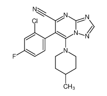 6-(2-chloro-4-fluorophenyl)-7-(4-methylpiperidin-1-yl)-[1,2,4]triazolo[1,5-a]pyrimidine-5-carbonitrile CAS:691012-48-3 manufacturer & supplier