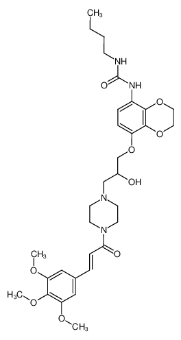 1-{3-[8-(3-butyl-ureido)-2,3-dihydro-benzo[1,4]dioxin-5-yloxy]-2-hydroxy-propyl}-4-[3-(3,4,5-trimethoxy-phenyl)-acryloyl]-piperazine CAS:69117-27-7 manufacturer & supplier