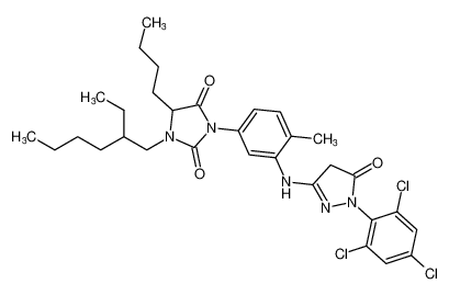 5-butyl-1-(2-ethylhexyl)-3-(4-methyl-3-((5-oxo-1-(2,4,6-trichlorophenyl)-4,5-dihydro-1H-pyrazol-3-yl)amino)phenyl)imidazolidine-2,4-dione CAS:69118-87-2 manufacturer & supplier