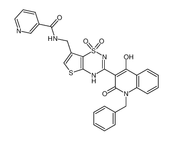 N-{[3-(1-benzyl-4-hydroxy-2-oxo-1,2-dihydroquinolin-3-yl)-1,1-dioxido-4H-thieno[2,3-e][1,2,4]thiadiazin-7-yl]methyl}nicotinamide CAS:691360-40-4 manufacturer & supplier