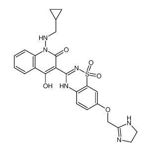 1-[(cyclopropylmethyl)amino]-3-[7-(4,5-dihydro-1H-imidazol-2-ylmethoxy)-1,1-dioxido-4H-1,2,4-benzothiadiazin-3-yl]-4-hydroxyquinolin-2(1H)-one CAS:691361-36-1 manufacturer & supplier