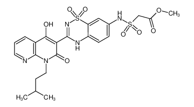 methyl [({3-[4-hydroxy-1-(3-methylbutyl)-2-oxo-1,2-dihydro-1,8-naphthyridin-3-yl]-1,1-dioxido-4H-1,2,4-benzothiadiazin-7-yl}amino)sulfonyl]acetate CAS:691361-49-6 manufacturer & supplier