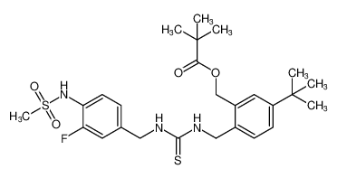 5-(tert-butyl)-2-((3-(3-fluoro-4-(methylsulfonamido)benzyl)thioureido)methyl)benzyl pivalate CAS:691364-45-1 manufacturer & supplier