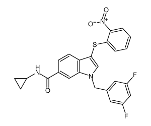 N-cyclopropyl-1-(3,5-difluorobenzyl)-3-((2-nitrophenyl)thio)-1H-indole-6-carboxamide CAS:691399-68-5 manufacturer & supplier