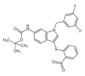 [1-(3,5-difluoro-benzyl)-3-(2-nitro-phenylsulfanyl)-1H-indol-6-yl]-carbamic acid tert-butyl ester CAS:691400-32-5 manufacturer & supplier