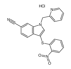 3-(2-nitro-phenylsulfanyl)-1-pyridin-2-ylmethyl-1H-indole-6-carbonitrile monohydrochloride CAS:691400-73-4 manufacturer & supplier