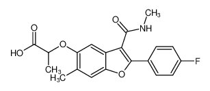 2-((2-(4-fluorophenyl)-6-methyl-3-(methylcarbamoyl)benzofuran-5-yl)oxy)propanoic acid CAS:691853-12-0 manufacturer & supplier