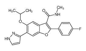 2-(4-fluorophenyl)-5-isopropoxy-N-methyl-6-(1H-pyrazol-3-yl)benzofuran-3-carboxamide CAS:691854-46-3 manufacturer & supplier