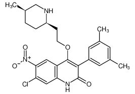 rel-7-chloro-3-(3,5-dimethylphenyl)-4-(2-((2R,5R)-5-methylpiperidin-2-yl)ethoxy)-6-nitroquinolin-2(1H)-one CAS:691857-85-9 manufacturer & supplier