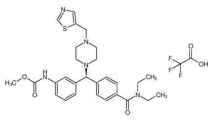 methyl (S)-(3-((4-(diethylcarbamoyl)phenyl)(4-(thiazol-5-ylmethyl)piperazin-1-yl)methyl)phenyl)carbamate 2,2,2-trifluoroacetate CAS:691890-76-3 manufacturer & supplier