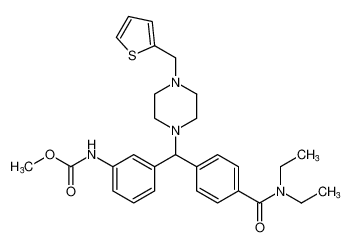 methyl (3-((4-(diethylcarbamoyl)phenyl)(4-(thiophen-2-ylmethyl)piperazin-1-yl)methyl)phenyl)carbamate CAS:691890-78-5 manufacturer & supplier