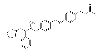 3-(4-((4-((methyl(1-phenyl-2-(pyrrolidin-1-yl)ethyl)amino)methyl)benzyl)oxy)phenyl)propanoic acid CAS:691903-44-3 manufacturer & supplier