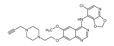 6-chloro-N-(6-methoxy-7-(2-(4-(prop-2-yn-1-yl)piperazin-1-yl)ethoxy)quinazolin-4-yl)-[1,3]dioxolo[4,5-b]pyridin-7-amine CAS:692054-22-1 manufacturer & supplier