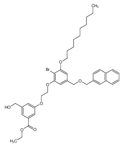 3-{2-[2-Bromo-3-decyloxy-5-(naphthalen-2-ylmethoxymethyl)-phenoxy]-ethoxy}-5-hydroxymethyl-benzoic acid ethyl ester CAS:692205-74-6 manufacturer & supplier