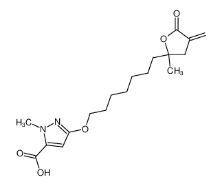 2-methyl-5-[7-(2-methyl-4-methylene-5-oxotetrahydrofuran-2-yl)heptyloxy]-2H-pyrazole-3-carboxylic acid CAS:692259-26-0 manufacturer & supplier