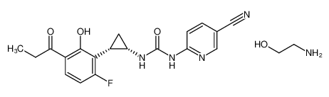 1-(5-cyanopyridin-2-yl)-3-((1S,2S)-2-(6-fluoro-2-hydroxy-3-propionylphenyl)cyclopropyl)urea compound with 2-aminoethan-1-ol (1:1) CAS:692288-11-2 manufacturer & supplier