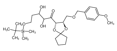 5-(tert-Butyl-dimethyl-silanyloxy)-2,3-dihydroxy-1-[(2S,3R)-3-(4-methoxy-benzyloxymethyl)-1,4-dioxa-spiro[4.4]non-2-yl]-pentan-1-one CAS:692734-65-9 manufacturer & supplier