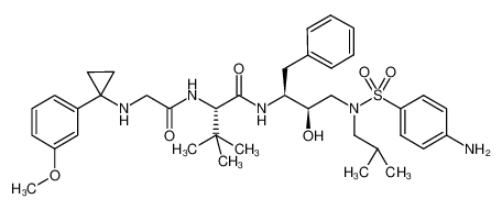 (S)-N-((2S,3R)-4-((4-amino-N-isobutylphenyl)sulfonamido)-3-hydroxy-1-phenylbutan-2-yl)-2-(2-((1-(3-methoxyphenyl)cyclopropyl)amino)acetamido)-3,3-dimethylbutanamide CAS:692737-38-5 manufacturer & supplier