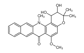 1,2-dihydroxy-6-methoxy-3,3,14-trimethyl-1,2,3,14-tetrahydro-7H-benzo[b]pyrano[3,2-h]acridin-7-one CAS:692740-61-7 manufacturer & supplier