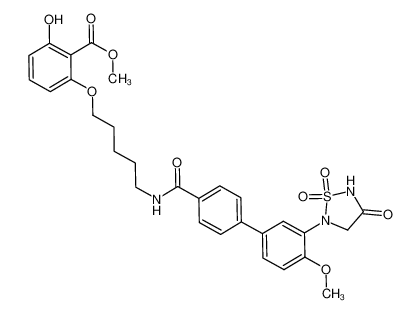 5-(4-methoxy-4'-{N-[5-(3-hydroxy-2-methoxycarbonylphenoxy)pentyl]carbamoyl}-1,1'-biphenyl-3-yl)-1,2,5-thiadiazolidin-3-one 1,1-dioxide CAS:692765-74-5 manufacturer & supplier