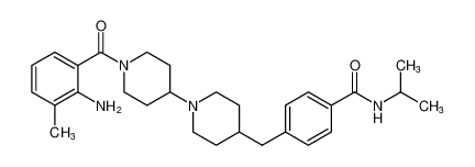 4-((1'-(2-amino-3-methylbenzoyl)-[1,4'-bipiperidin]-4-yl)methyl)-N-isopropylbenzamide CAS:692777-13-2 manufacturer & supplier