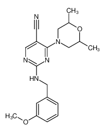 4-(2,6-dimethylmorpholino)-2-((3-methoxybenzyl)amino)pyrimidine-5-carbonitrile CAS:692777-77-8 manufacturer & supplier